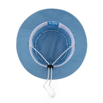Inside the bucket hat, showing the Mote interior label