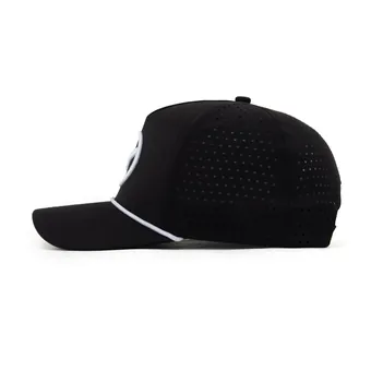 Black Wellesley Mazda cap, opposite side profile